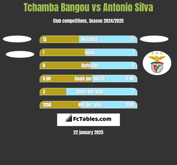 Tchamba Bangou vs Antonio Silva h2h player stats