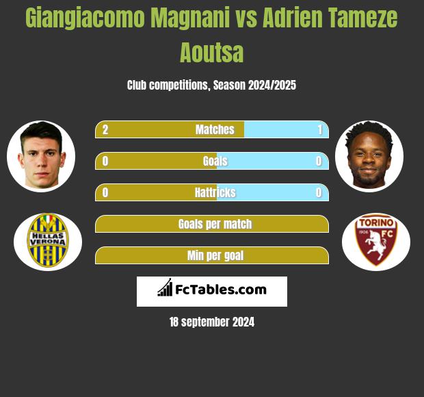 Giangiacomo Magnani vs Adrien Tameze Aoutsa h2h player stats