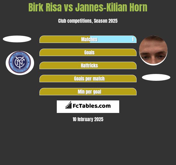 Birk Risa vs Jannes-Kilian Horn h2h player stats