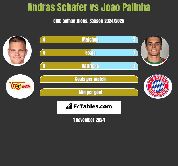 Andras Schafer vs Joao Palinha h2h player stats