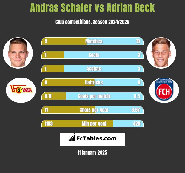 Andras Schafer vs Adrian Beck h2h player stats