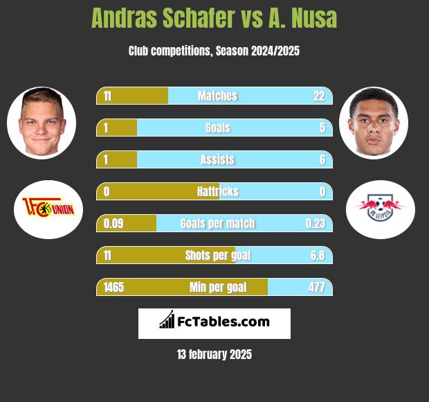 Andras Schafer vs A. Nusa h2h player stats