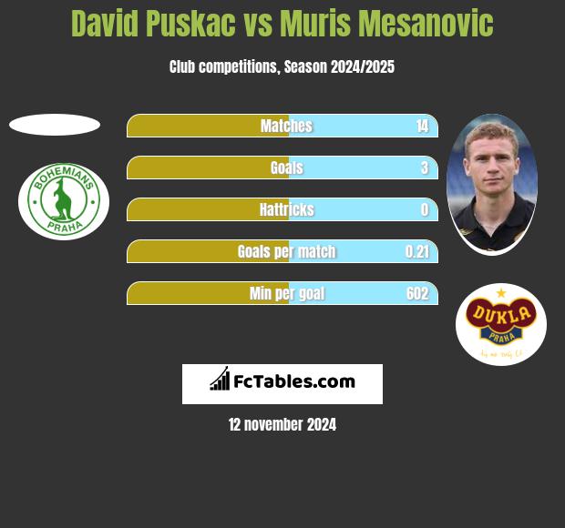 David Puskac vs Muris Mesanovic h2h player stats