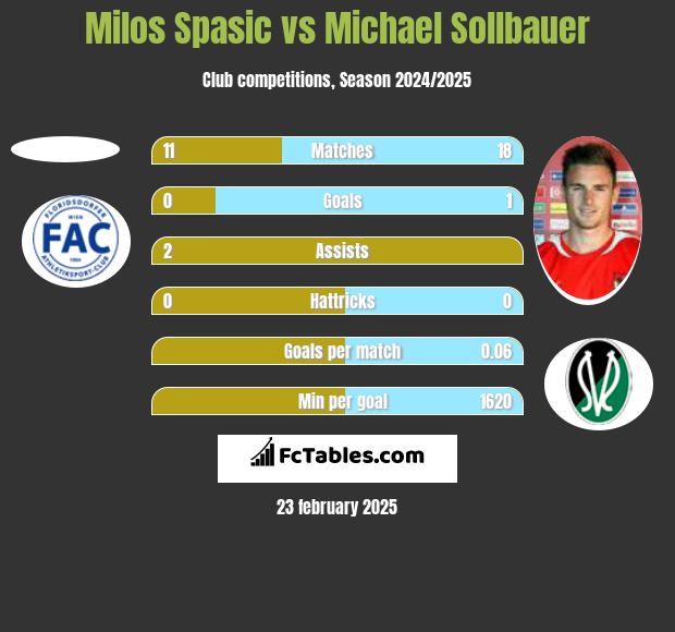 Milos Spasic vs Michael Sollbauer h2h player stats