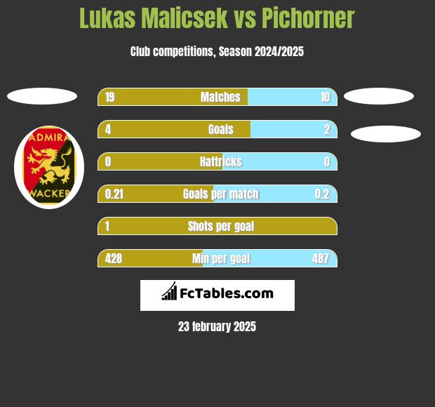 Lukas Malicsek vs Pichorner h2h player stats