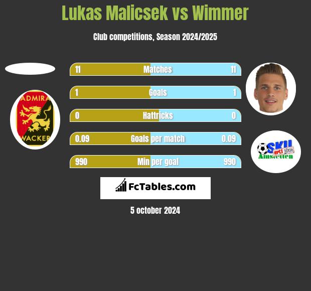 Lukas Malicsek vs Wimmer h2h player stats