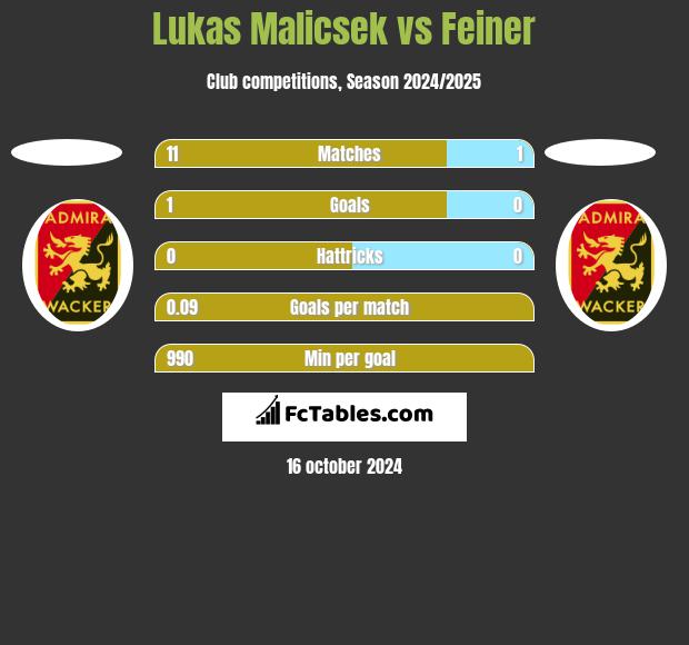 Lukas Malicsek vs Feiner h2h player stats