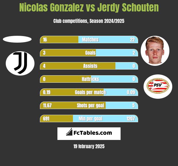 Nicolas Gonzalez vs Jerdy Schouten h2h player stats