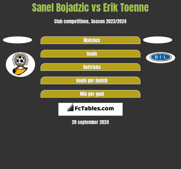 Sanel Bojadzic vs Erik Toenne h2h player stats