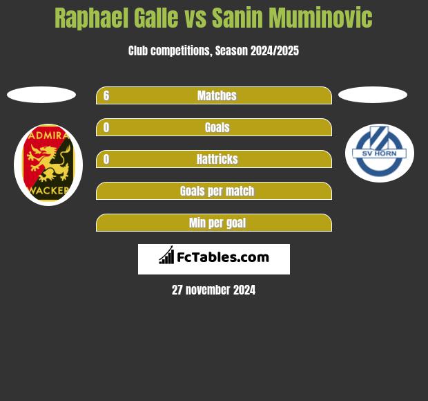 Raphael Galle vs Sanin Muminovic h2h player stats