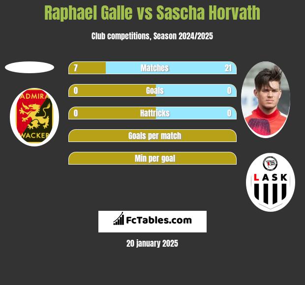 Raphael Galle vs Sascha Horvath h2h player stats