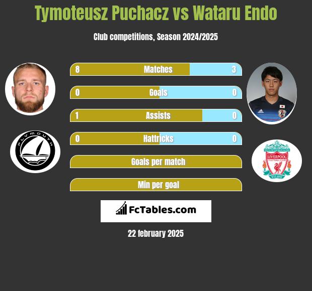 Tymoteusz Puchacz vs Wataru Endo h2h player stats