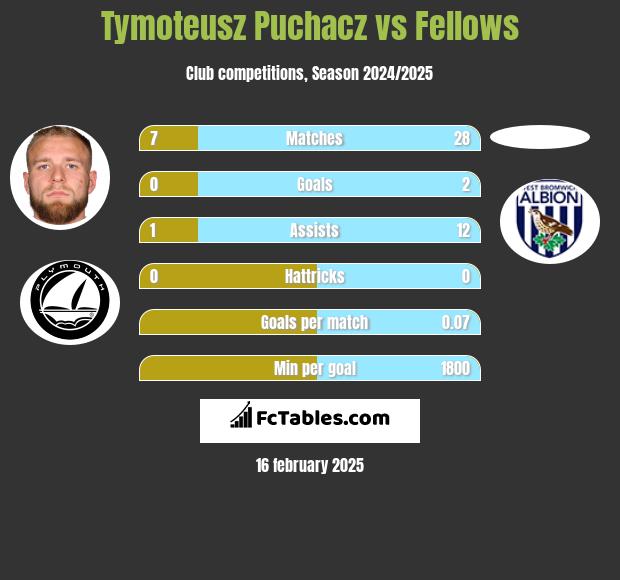 Tymoteusz Puchacz vs Fellows h2h player stats