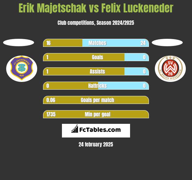 Erik Majetschak vs Felix Luckeneder h2h player stats