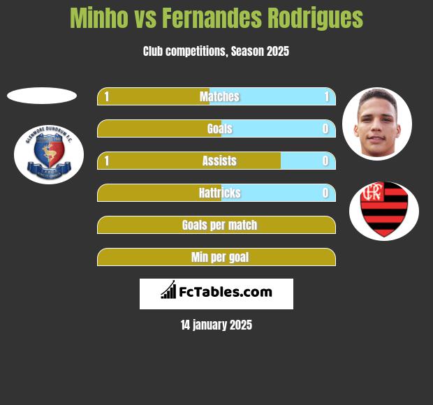 Minho vs Fernandes Rodrigues h2h player stats