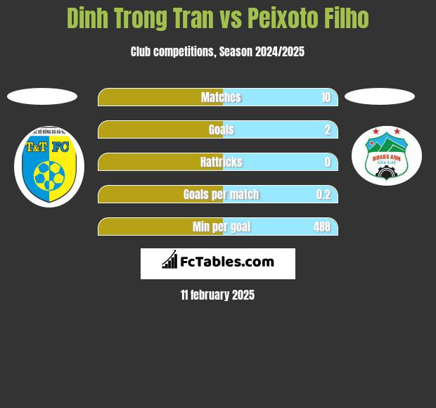 Dinh Trong Tran vs Peixoto Filho h2h player stats