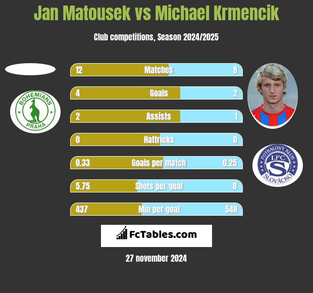 Jan Matousek vs Michael Krmencik h2h player stats