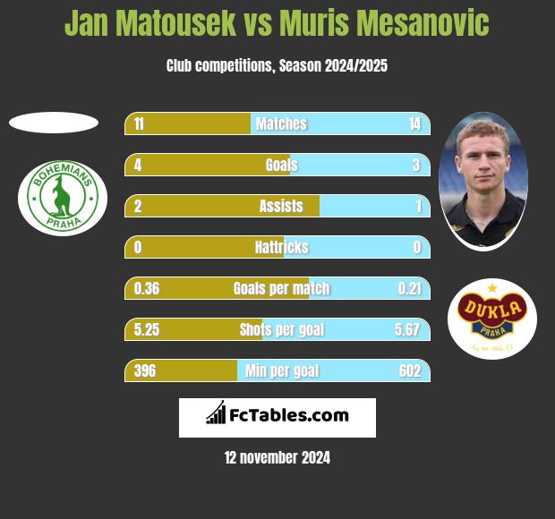 Jan Matousek vs Muris Mesanovic h2h player stats