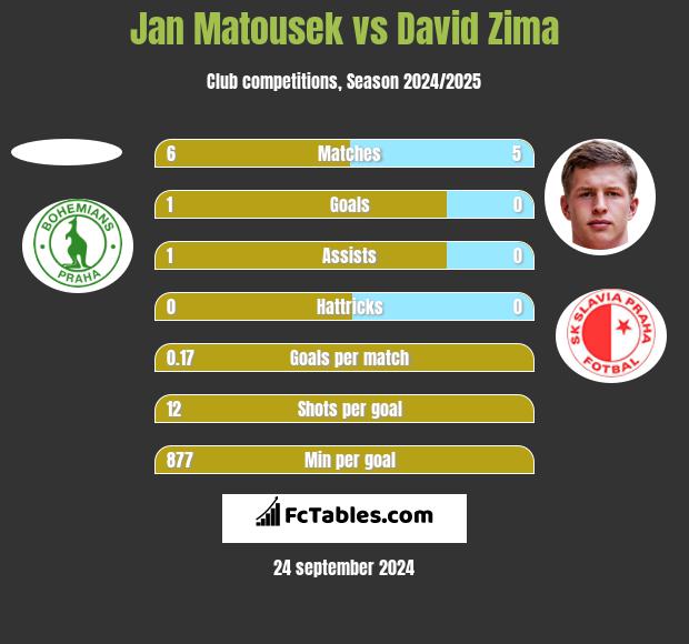 Jan Matousek vs David Zima h2h player stats