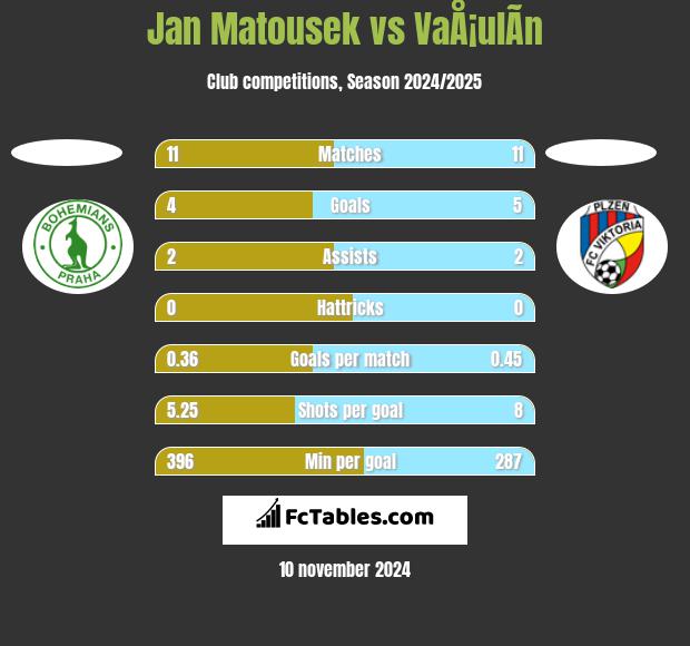 Jan Matousek vs VaÅ¡ulÃ­n h2h player stats