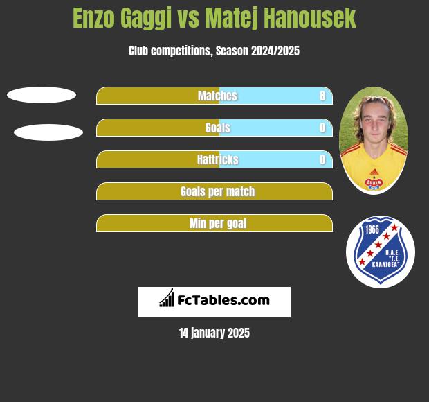 Enzo Gaggi vs Matej Hanousek h2h player stats