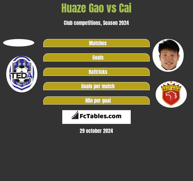 Huaze Gao vs Cai h2h player stats