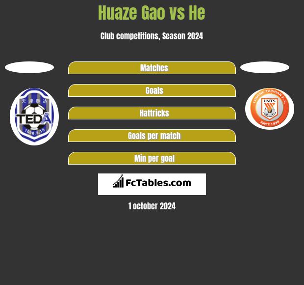 Huaze Gao vs He h2h player stats