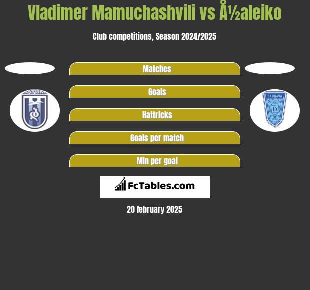 Vladimer Mamuchashvili vs Å½aleiko h2h player stats