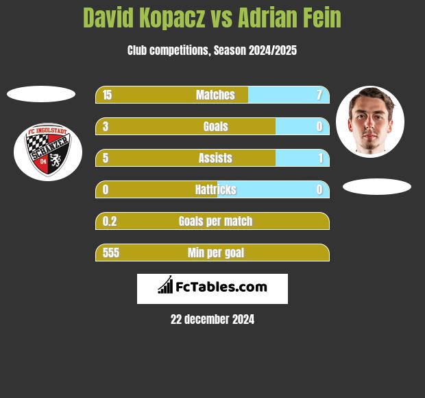 David Kopacz vs Adrian Fein h2h player stats