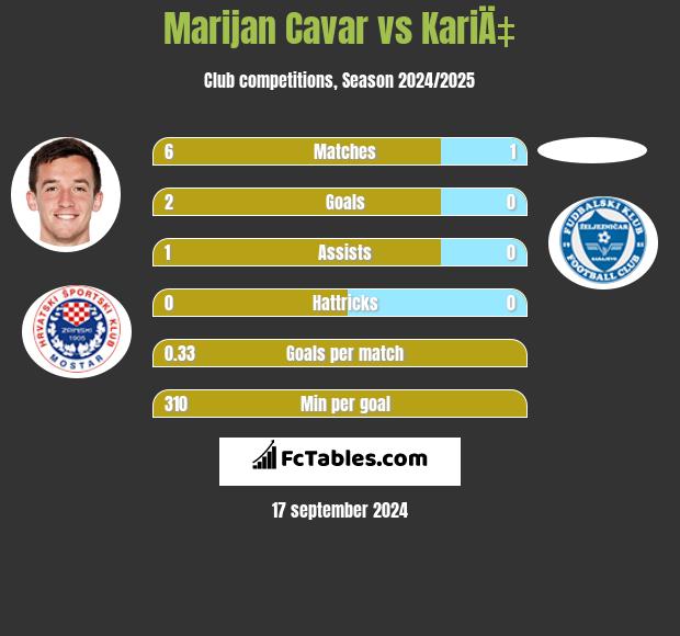 Marijan Cavar vs KariÄ‡ h2h player stats