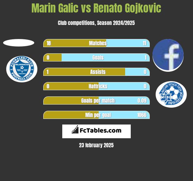 Marin Galic vs Renato Gojkovic h2h player stats