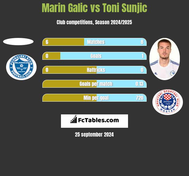 Marin Galic vs Toni Sunjić h2h player stats