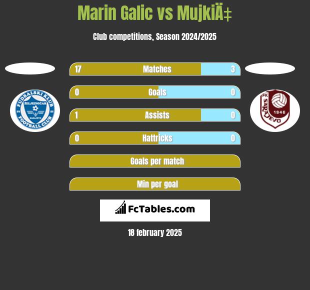 Marin Galic vs MujkiÄ‡ h2h player stats