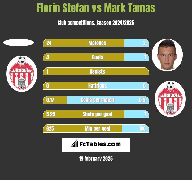 Florin Stefan vs Mark Tamas h2h player stats