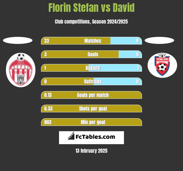 Florin Stefan vs David h2h player stats