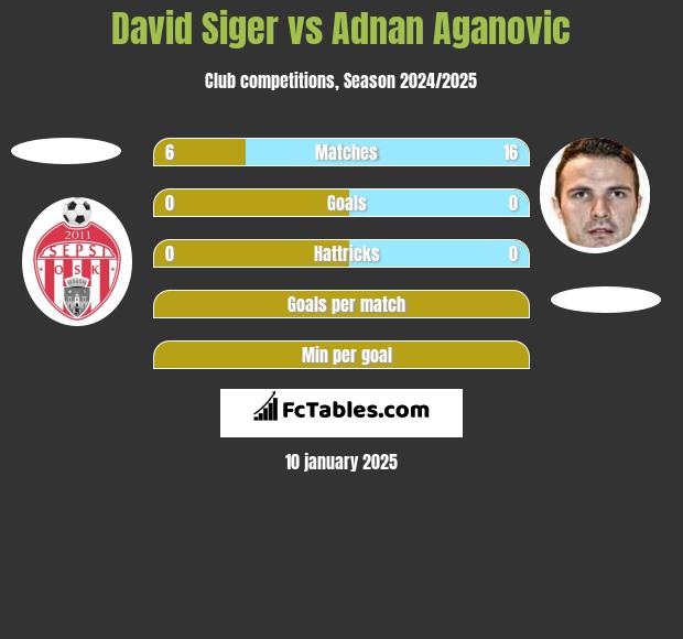 David Siger vs Adnan Aganovic h2h player stats