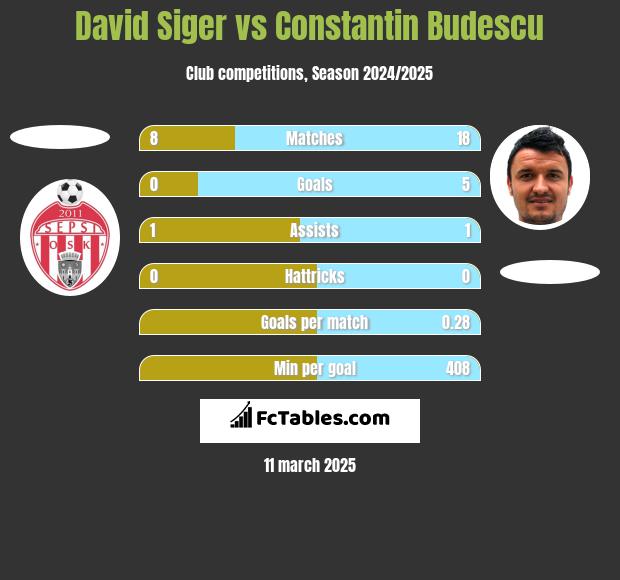 David Siger vs Constantin Budescu h2h player stats