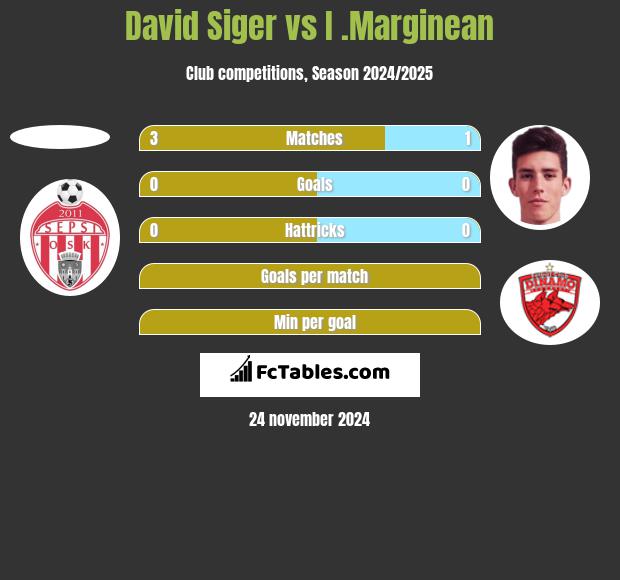 David Siger vs I .Marginean h2h player stats