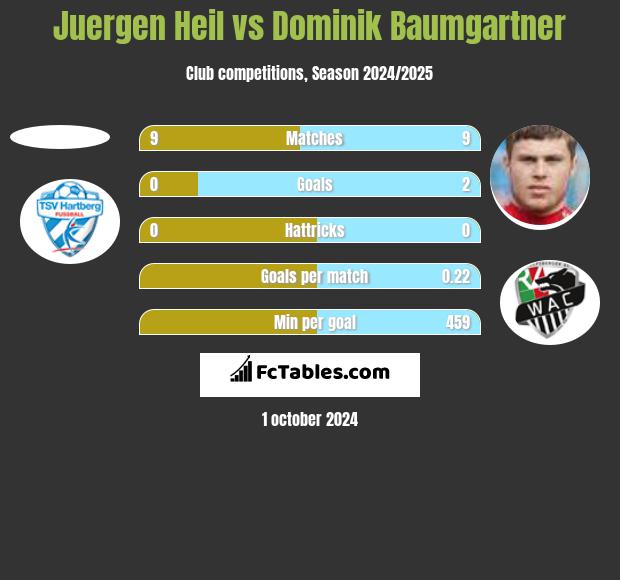 Juergen Heil vs Dominik Baumgartner h2h player stats