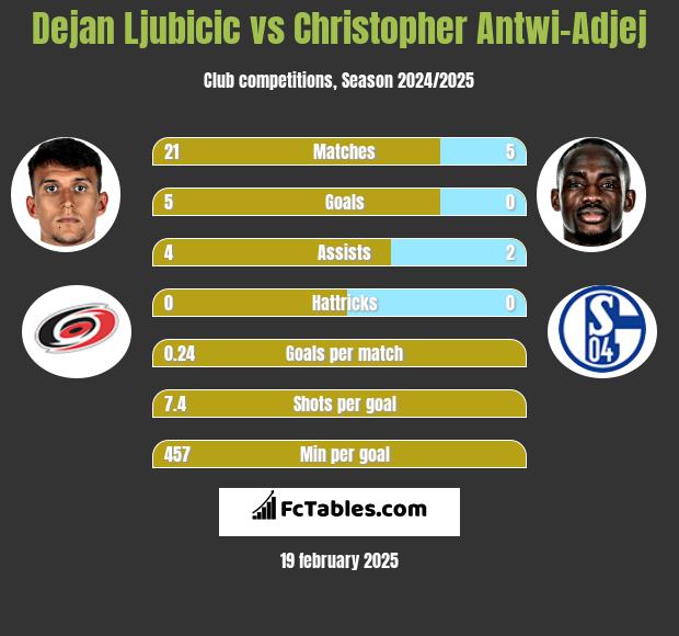 Dejan Ljubicic vs Christopher Antwi-Adjej h2h player stats