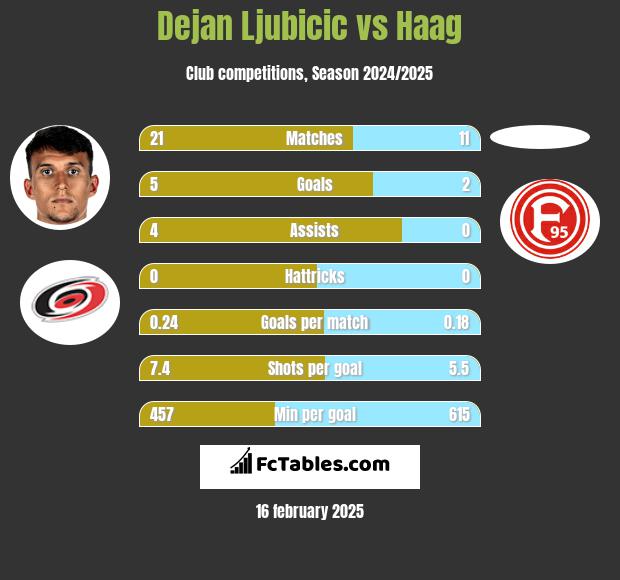 Dejan Ljubicic vs Haag h2h player stats