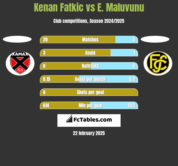 Kenan Fatkic vs E. Maluvunu h2h player stats