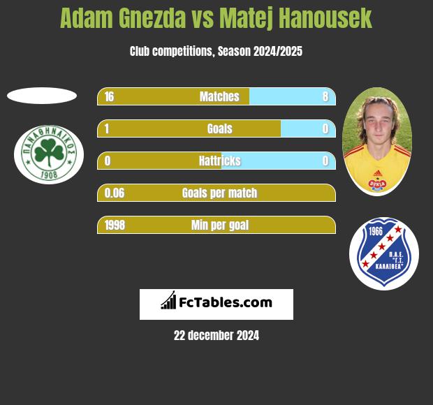 Adam Gnezda vs Matej Hanousek h2h player stats