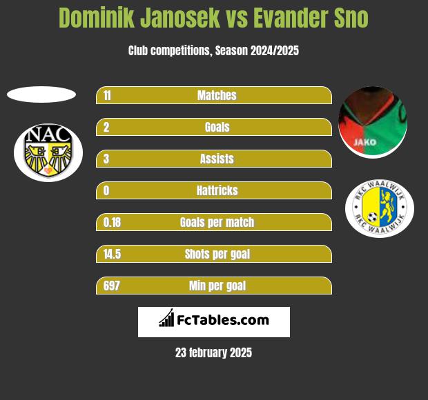 Dominik Janosek vs Evander Sno h2h player stats