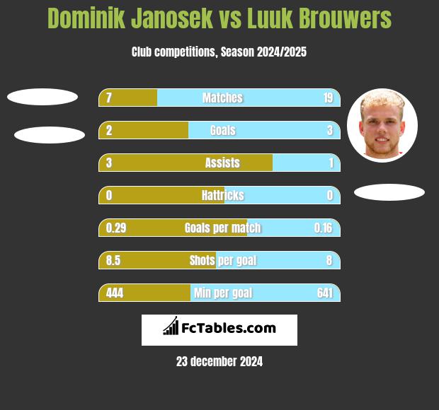 Dominik Janosek vs Luuk Brouwers h2h player stats