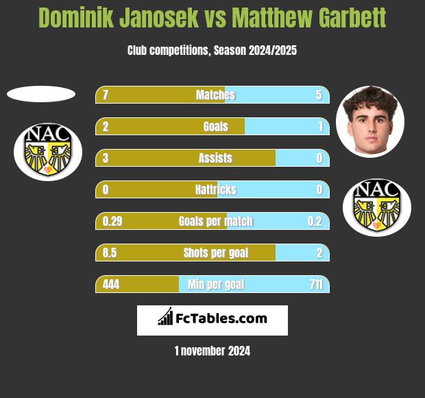 Dominik Janosek vs Matthew Garbett h2h player stats