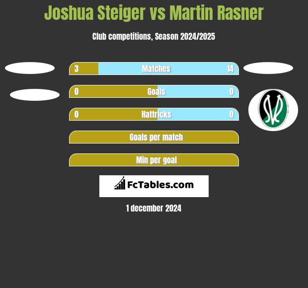 Joshua Steiger vs Martin Rasner h2h player stats