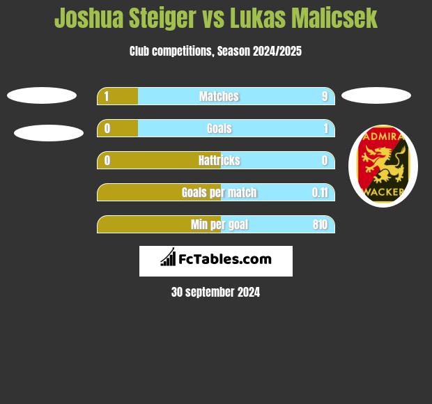 Joshua Steiger vs Lukas Malicsek h2h player stats