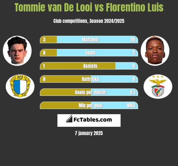 Tommie van De Looi vs Florentino Luis h2h player stats