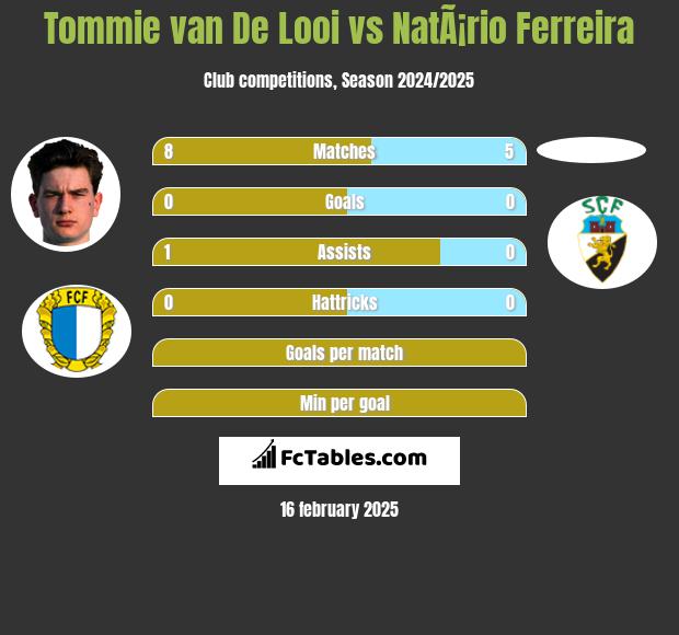 Tommie van De Looi vs NatÃ¡rio Ferreira h2h player stats